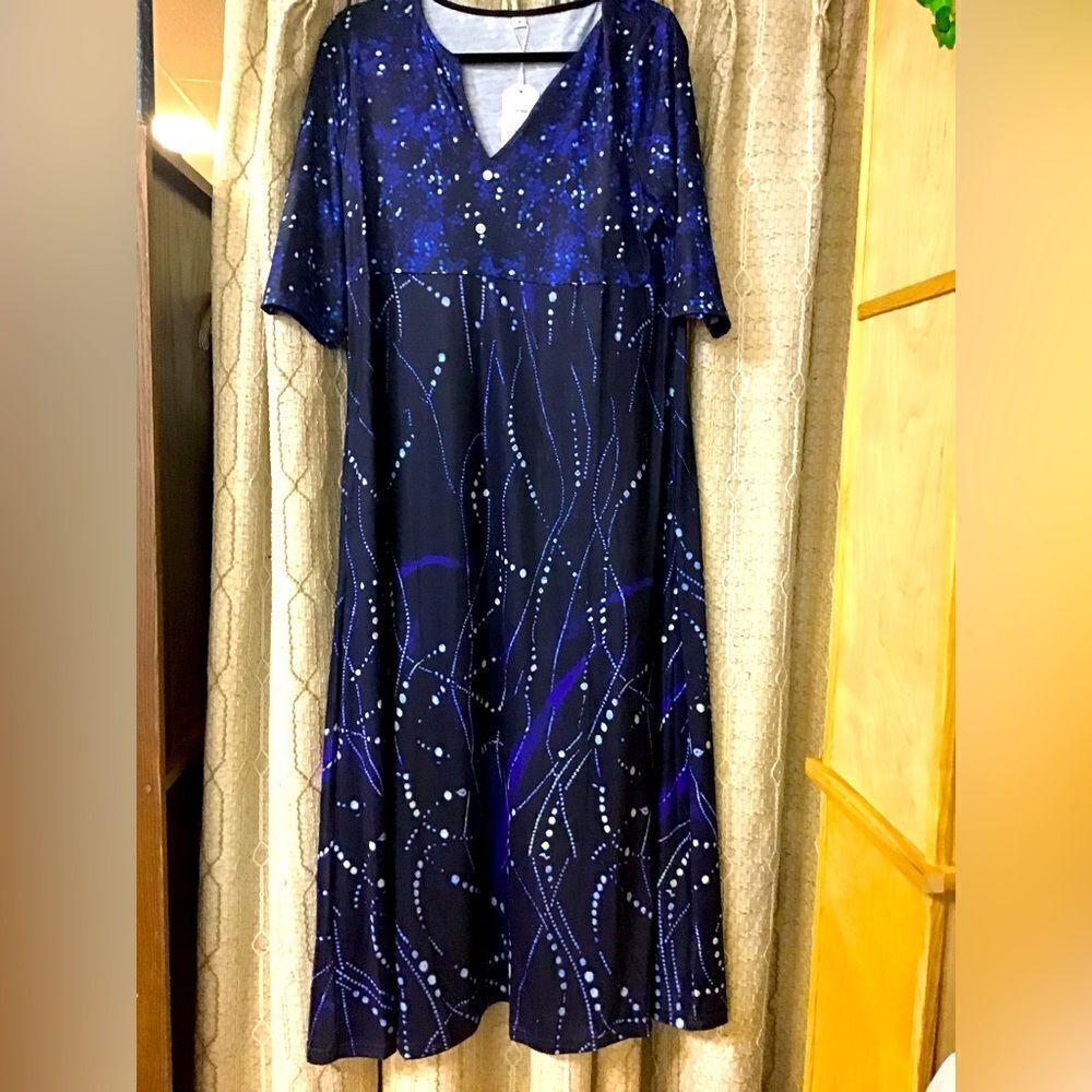 🛍️ nbn ladies med blue/white dress new